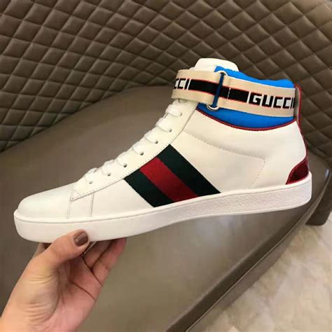 men's ace gucci stripe high-top sneaker cheap